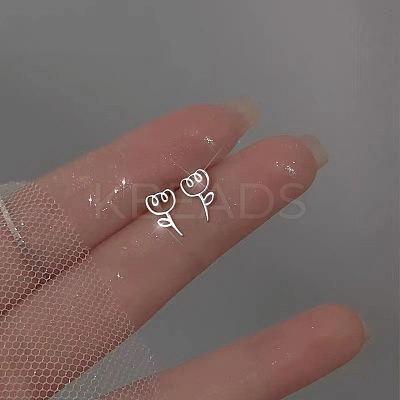 2 Pairs Alloy Stud Earrings for Women EJEW-FS0001-27G-1