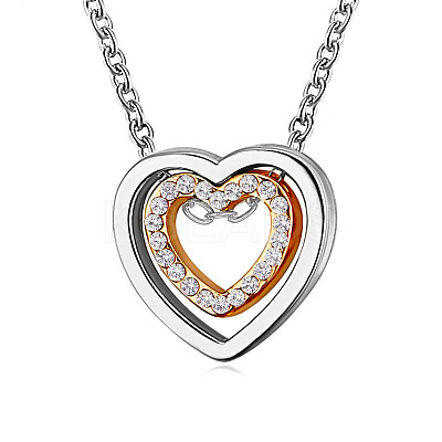 Alloy Crystal Rhinestone Hollow Heart Pendant Necklaces FS-WGA30FB-03-1