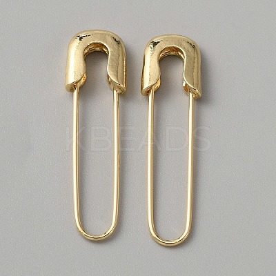 Exquisite Alloy Safety Pin Shape Hoop Earrings for Women EJEW-WH0001-17G-1