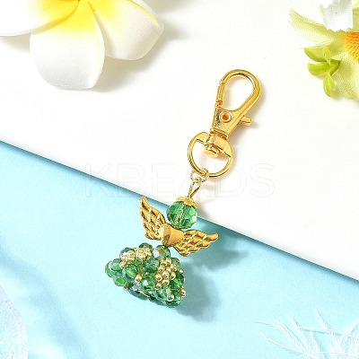 Angel Glass & Alloy Pendant Decorations HJEW-MZ00360-10-1