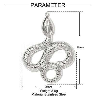 304 Stainless Steel Pendants STAS-OY001-07P-1