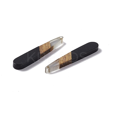 Opaque Resin & Walnut Wood Pendants RESI-M027-12H-1