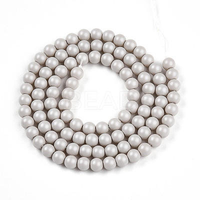 Baking Paint Pearlized Glass Pearl Bead Strands HY-N002-4mm-B05-1