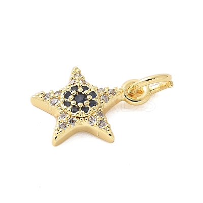 Brass Micro Pave Cubic Zirconia Charms KK-U056-41G-1