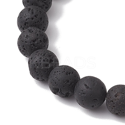 12Pcs 12 Styles 8mm Round Natural Lava Rock Constellation Beaded Bracelet Sets BJEW-JB10870-1