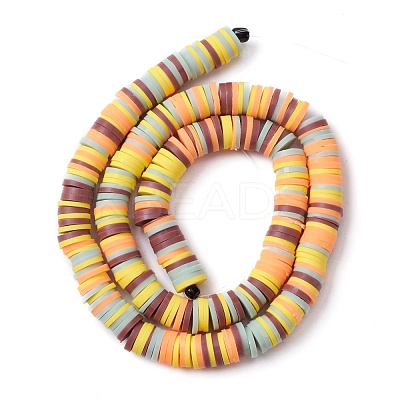 Handmade Polymer Clay Beads Strands CLAY-R089-8mm-T036-1