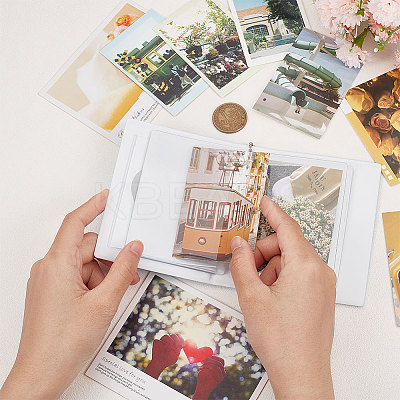3 Inch PVC Mini Heart Hollow Photocard Holder Book AJEW-WH0038-65P-03-1