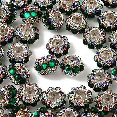 Sparkling Acrylic Rhinestone Round Beads OACR-NH0002-01A-06-1
