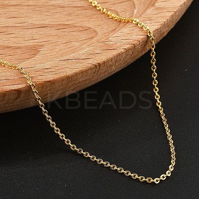 Brass Rolo Chains Necklaces for Women NJEW-D302-45G-1