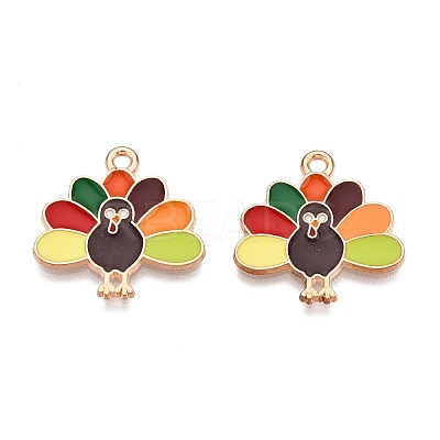Thanksgiving Day Theme Alloy Enamel Pendants ENAM-T020-35B-1