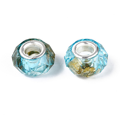 Transparent Resin Rondelle European Beads RESI-N044-01J-1