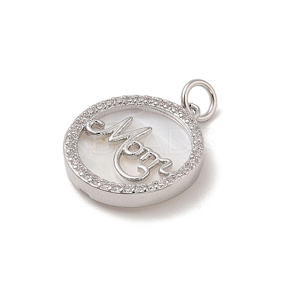 Mother's Day Brass Micro Pave Cubic Zirconia Pendants X-KK-A207-06P-1