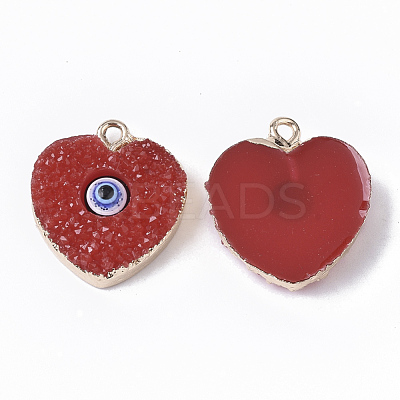 Druzy Resin Pendants X-RESI-S383-012-1