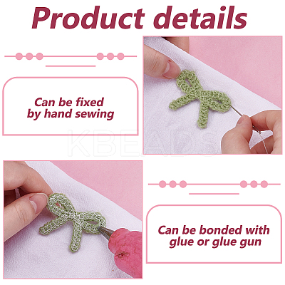42Pcs 7 Colors Polyester Cloth Patches PATC-FG0003-15-1