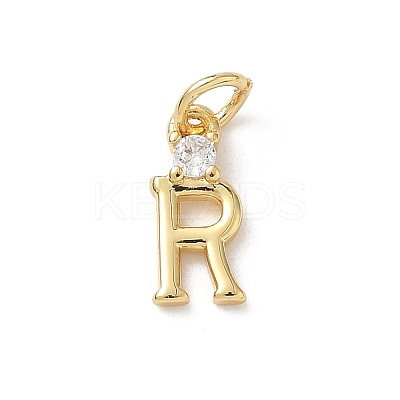 Brass Pave Clear Cubic Zirconia Charms KK-A273-01G-R-1