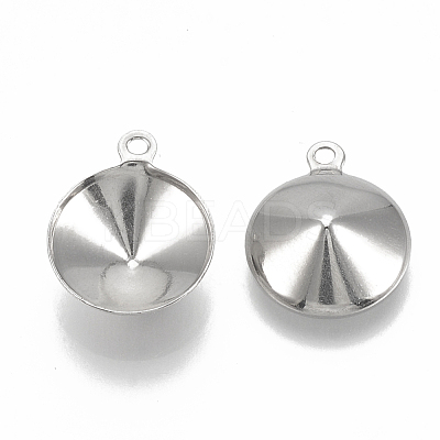 Tarnish Resistant 201 Stainless Steel Pendant Rhinestone Settings STAS-S057-41B-1