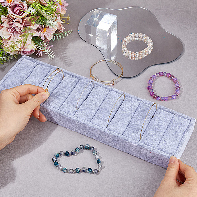 MDF Covered with Velvet Ring Organizer Display Trays RDIS-WH0001-43-1