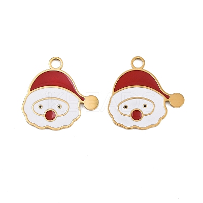 304 Stainless Steel Enamel Christmas Theme Pendants STAS-G359-01G-03-1