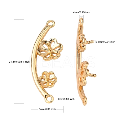 Brass Screw Eye Peg Bails Links Connectors KK-T062-114G-NF-1