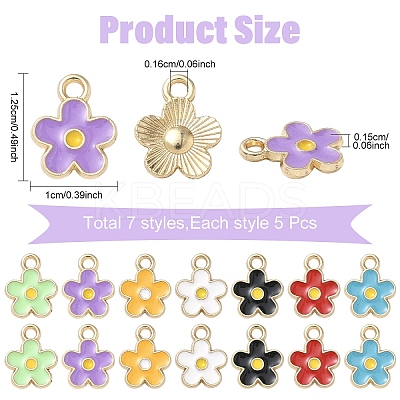 35Pcs 7 Colors Alloy Enamel Charms ENAM-YW0006-67-1