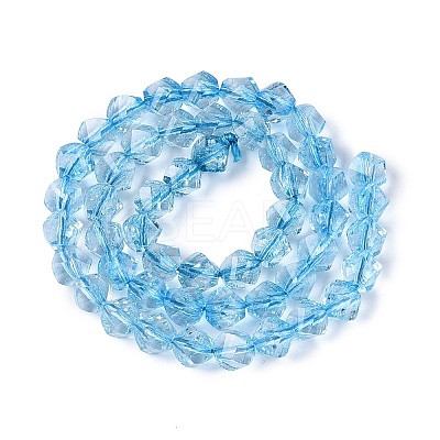 Crackle Transparent Glass Beads Strands GLAA-N068-02A-03-1