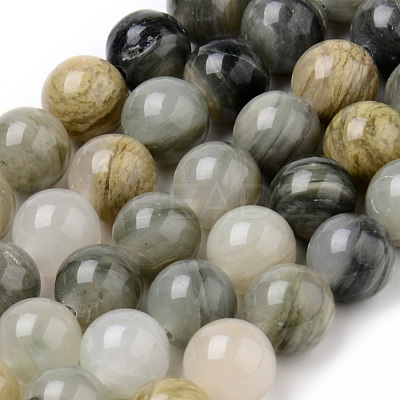 Natural Green Rutilated Quartz Beads Strands G-Q462-61-8mm-1