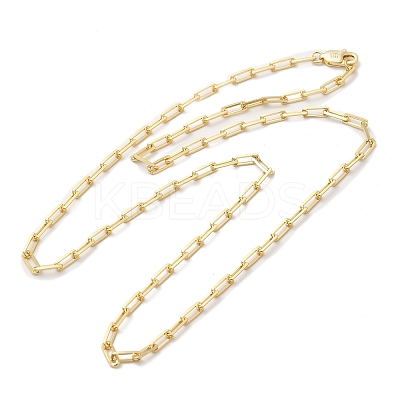 925 Sterling Silver Paperclip Chain Necklace NJEW-I124-006-1