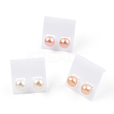 Natural Pearl Stud Earrings PEAR-N020-08B-1