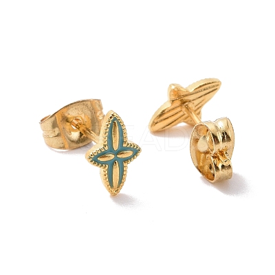 Enamel Star Stud Earrings with 316L Surgical Stainless Steel Pins EJEW-P204-01G-01-1