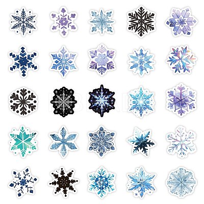 50Pcs Snowflake Paper Stickers DIY-P085-04-1