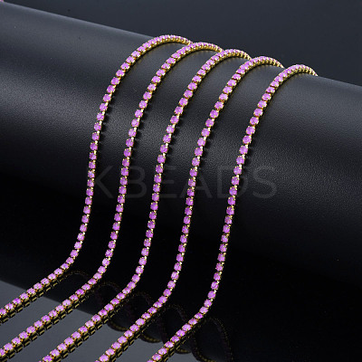 Brass Rhinestone Strass Chains CHC-N017-003B-C09-1
