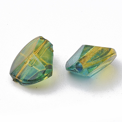 Two Tone Transparent Spray Painted Acrylic Beads X-ACRP-T005-36-1