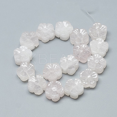 Carved Natural Rose Quartz Beads Strands G-T122-08B-1