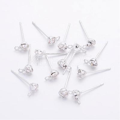 Brass Post Earring Findings X-EC592-S-1