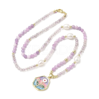 Natural Lavender Amethyst Pendant Necklaces for Women NJEW-G165-01C-G-1