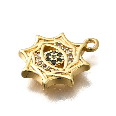 Brass Micro Pave Cubic Zirconia Pendants KK-U055-21G-1