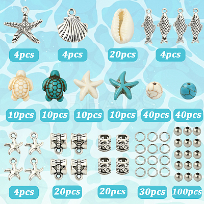 DIY Marine Themed Beads Making Findings Kit DIY-SC0031-28-1