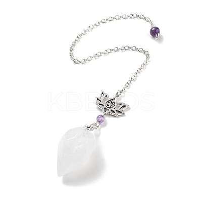 Natural Quartz Crystal Teardrop Dowsing Pendulums G-K338-11P-01-1