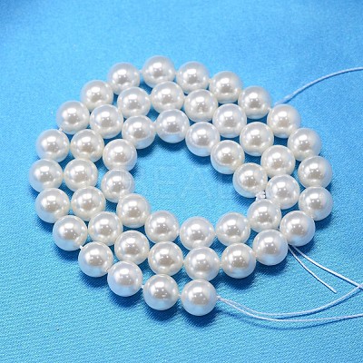 Round Shell Pearl Bead Strands BSHE-L011-16mm-A013-1
