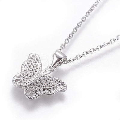 304 Stainless Steel Pendant Necklaces NJEW-E141-08-1