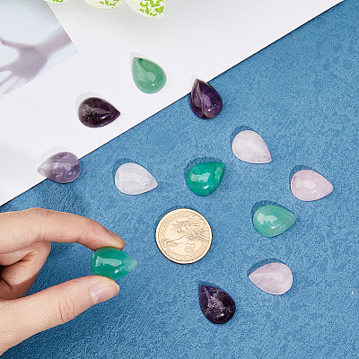 12Pcs 3 Styles Natural Mixed Stone Cabochons G-DC0001-15-1