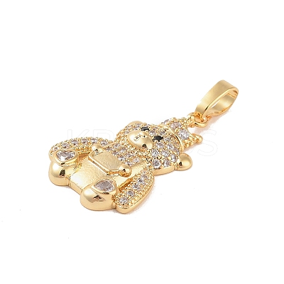 Brass Micro Pave Clear Cubic Zirconia Pendants KK-E111-33G-1