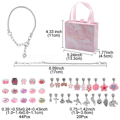 DIY Alloy Resin European Bracelet Making Kit DIY-FS0005-57-1