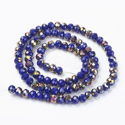 Electroplate Opaque Glass Beads Strands EGLA-A034-P8mm-R04-1