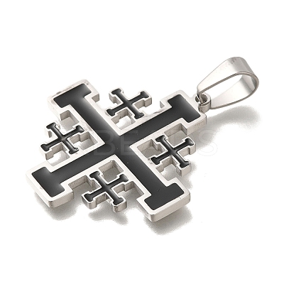 304 Stainless Steel Enamel Pendants STAS-C105-10P-1