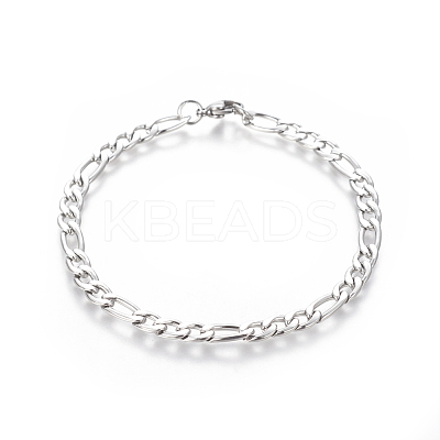 Tarnish Resistant 304 Stainless Steel Figaro Chain Bracelets BJEW-E369-11P-1