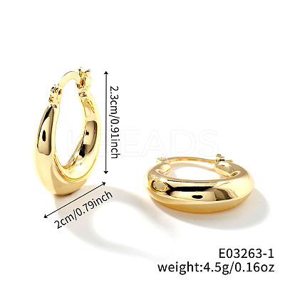 Trendy Geometric Brass Hoop Earrings QP8265-5-1