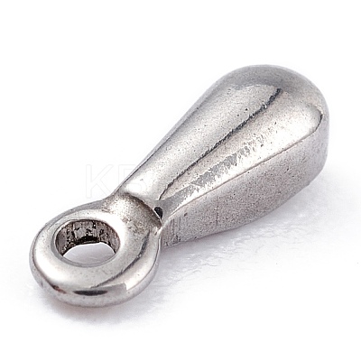 Tarnish Resistant Original Color End Piece 304 Stainless Steel Teardrop Charms Pendants X-STAS-G029-1-1