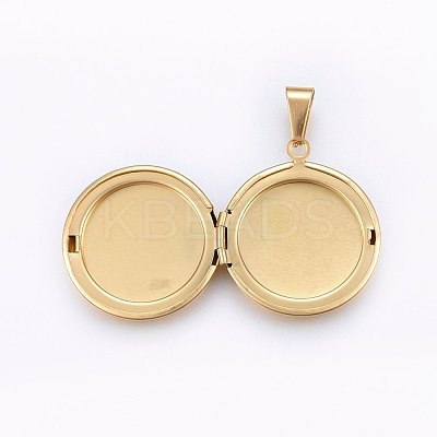 Ion Plating(IP) 316 Stainless Steel Locket Pendants X-STAS-O103-30G-1