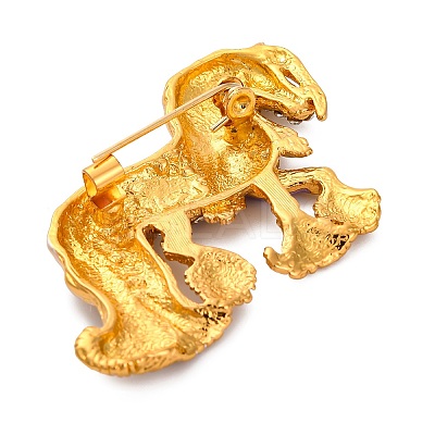 Horse Alloy Crystal Rhinestone Brooch JEWB-Q045-01G-1